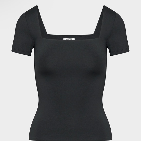 Aritzia Tops - Aritzia Contour Black Square Neck Short Sleeve Top